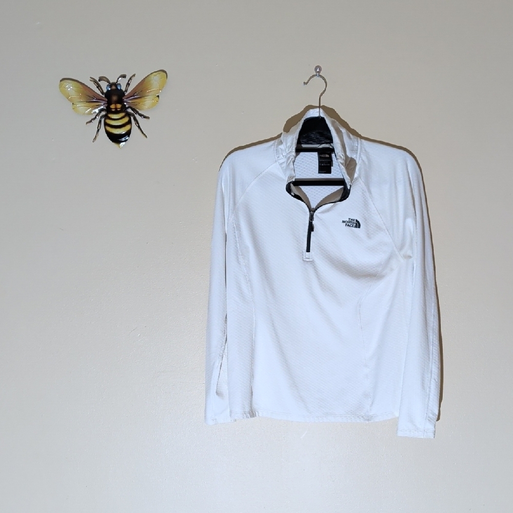 The North Face White Quarter-Zip Pullover Women's Size Large